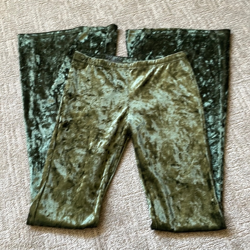 Green velvet rodeo Quincy pants